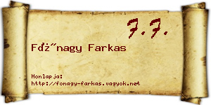 Fónagy Farkas névjegykártya